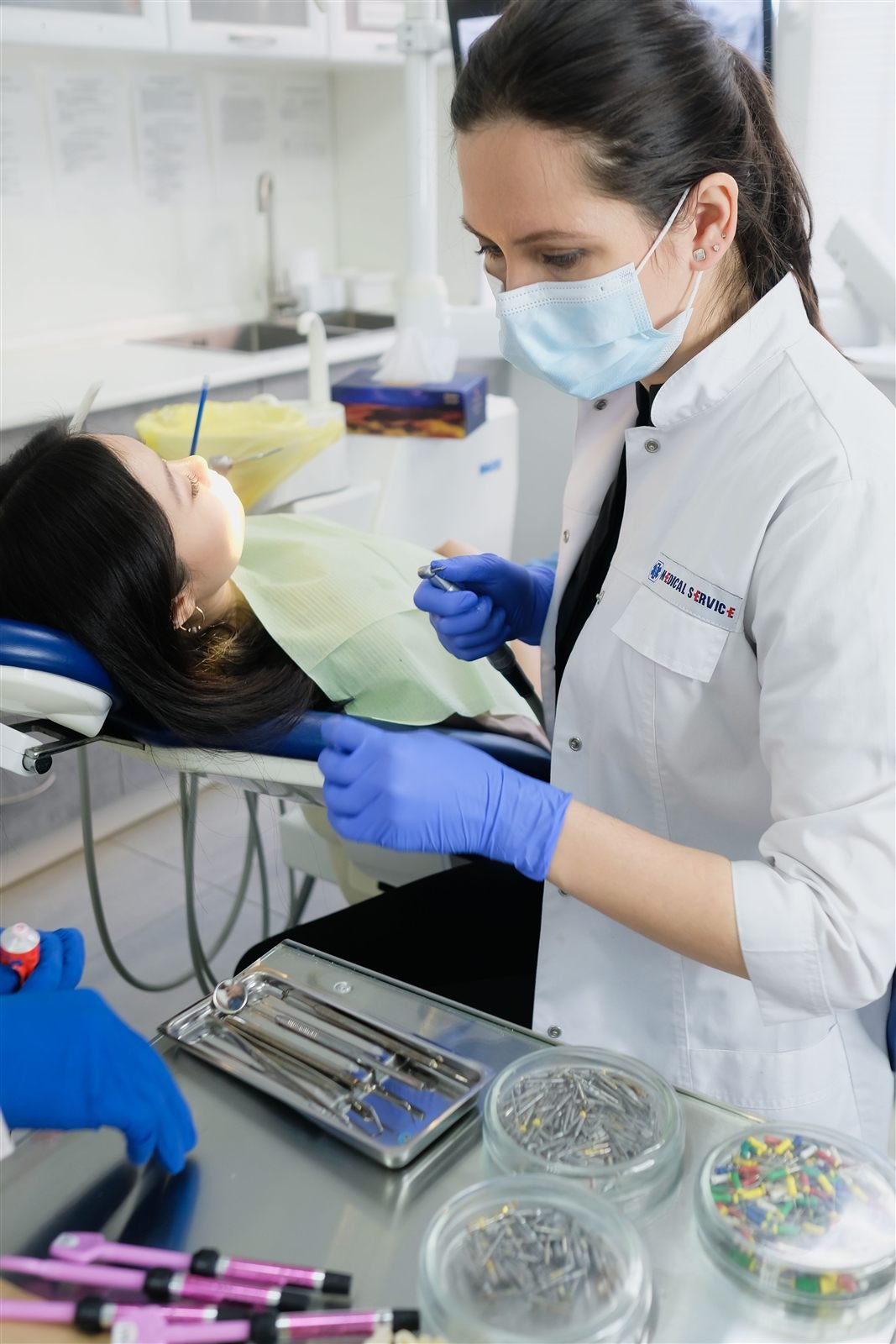 Dentist treating a patient
